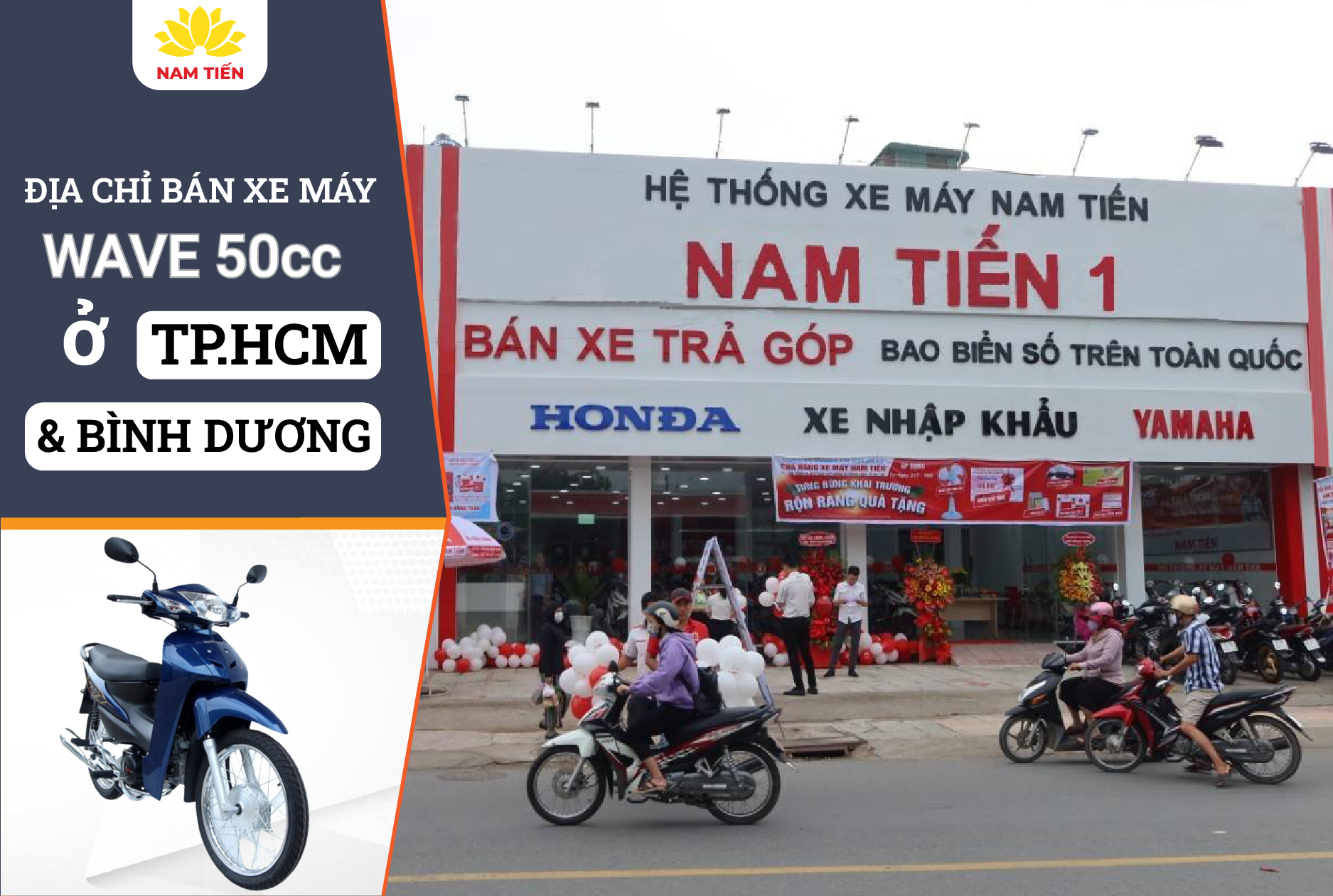 Địa chỉ bán xe Wave 50cc tại TP HCM, Bình Dương